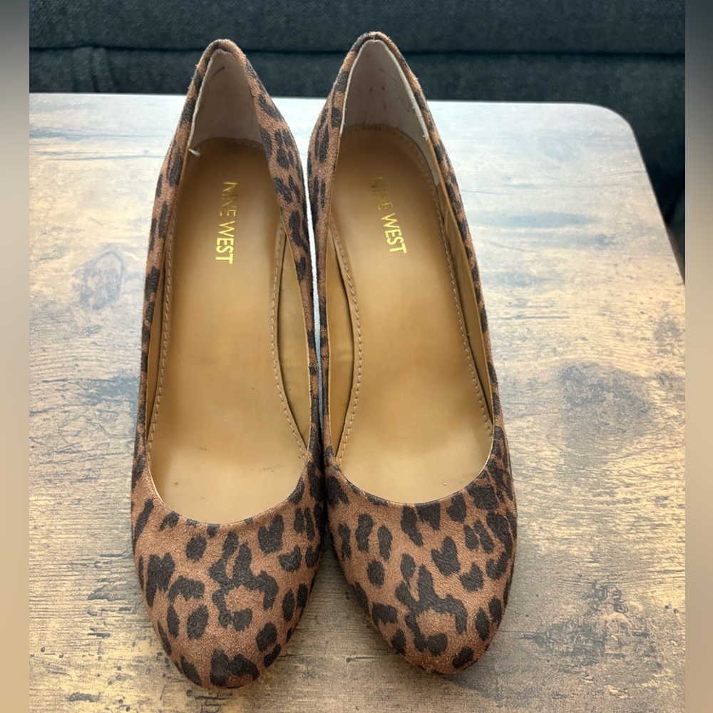 Nine West Brown Leopard Print Heels